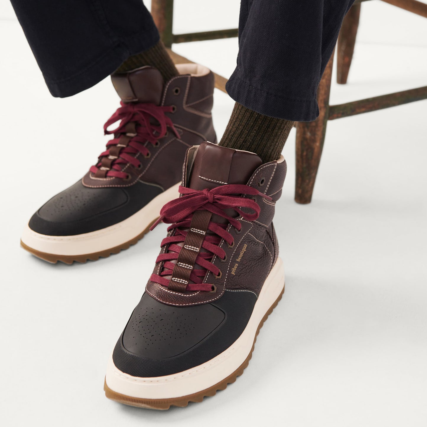 pibes boutique Men Lace Up Work Boots